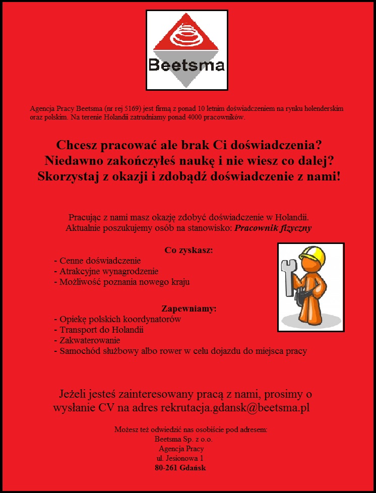 Pracownik fizyczny - Holandia