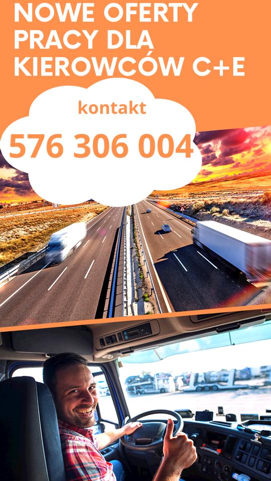Kierowca C+E Jena 2/2 platforma 1800€ bruttto +  28€ diety