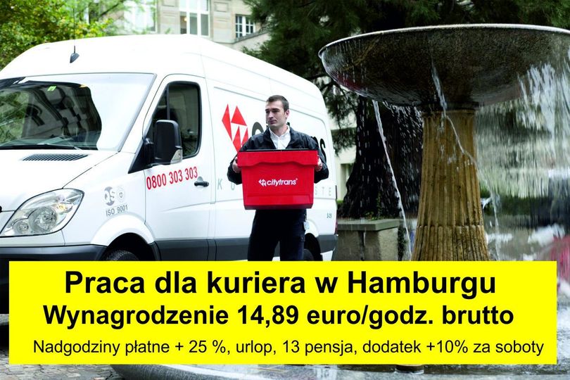 Praca dla kurierów w Hamburgu.