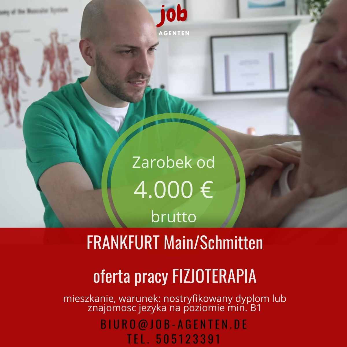 Fizjoterapeuta praca w Frankfurt Main, mieszkanie
