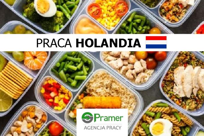 Pracownik przy produkcji posiłków (pudełka z jedzeniem)