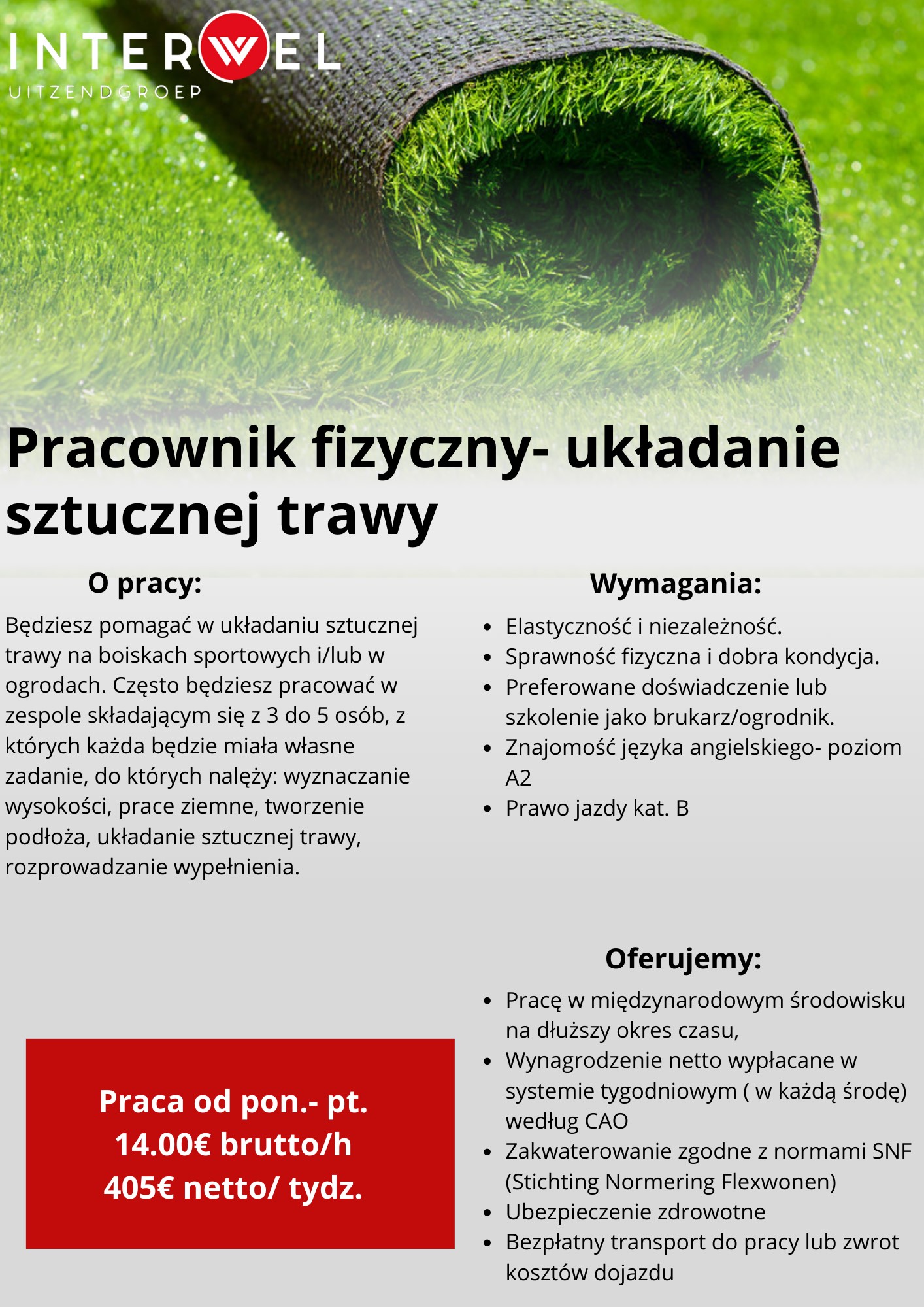 Pracownik Fizyczny Ukladanie Sztucznej Trawy