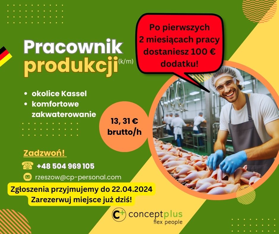  Pracownik Produkcji (k/m) - Niemcy