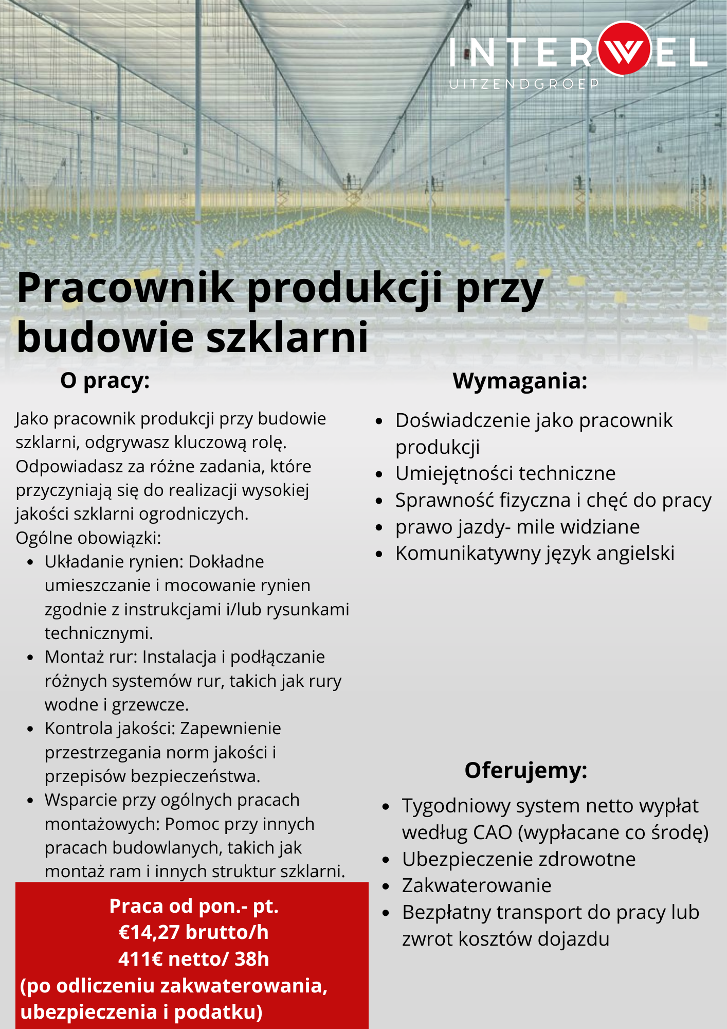 Pracownik Produkcji W Budowie Szklarni