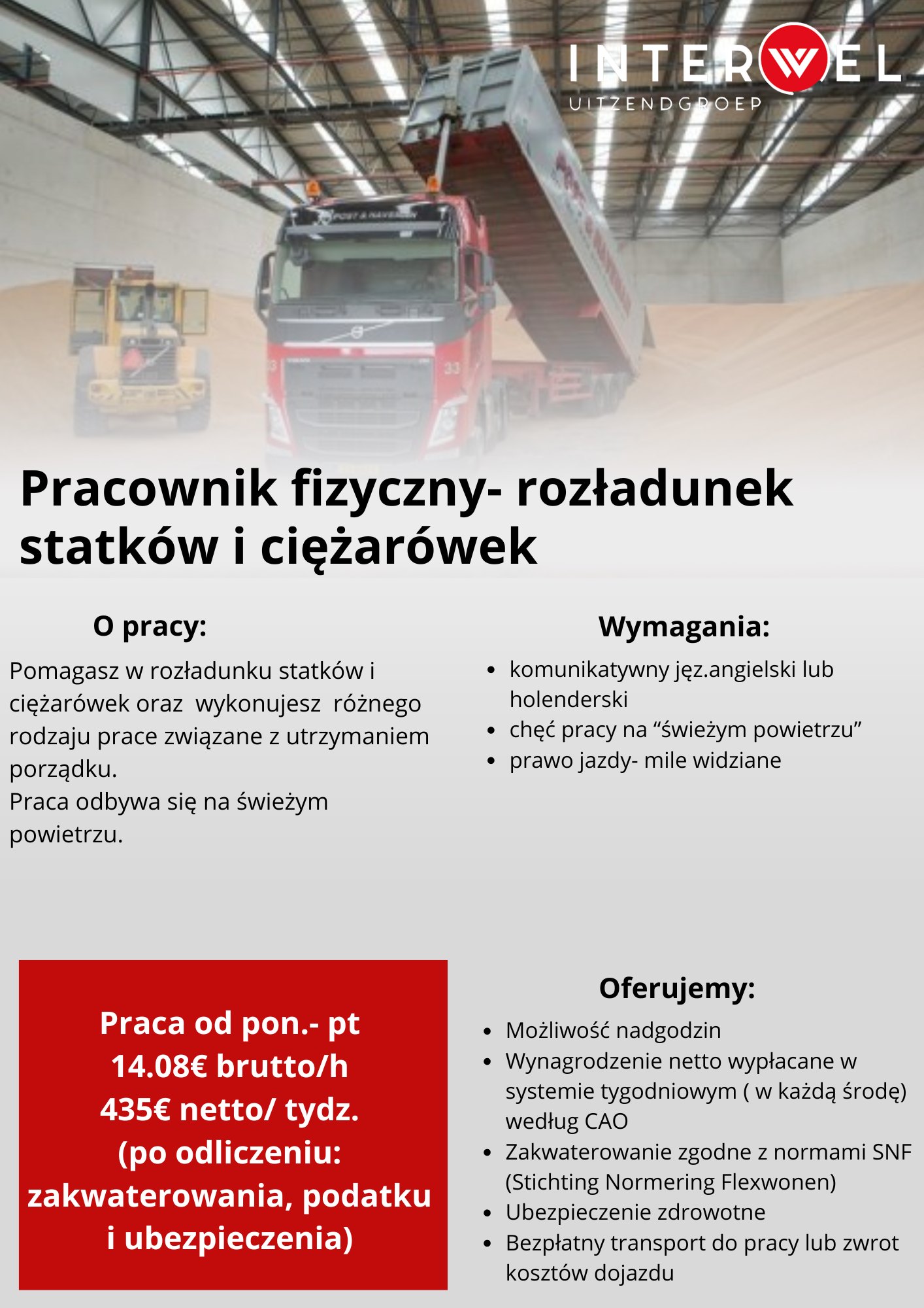 Pracownik Fizyczny- Rozladunek Statków I Cężarówek
