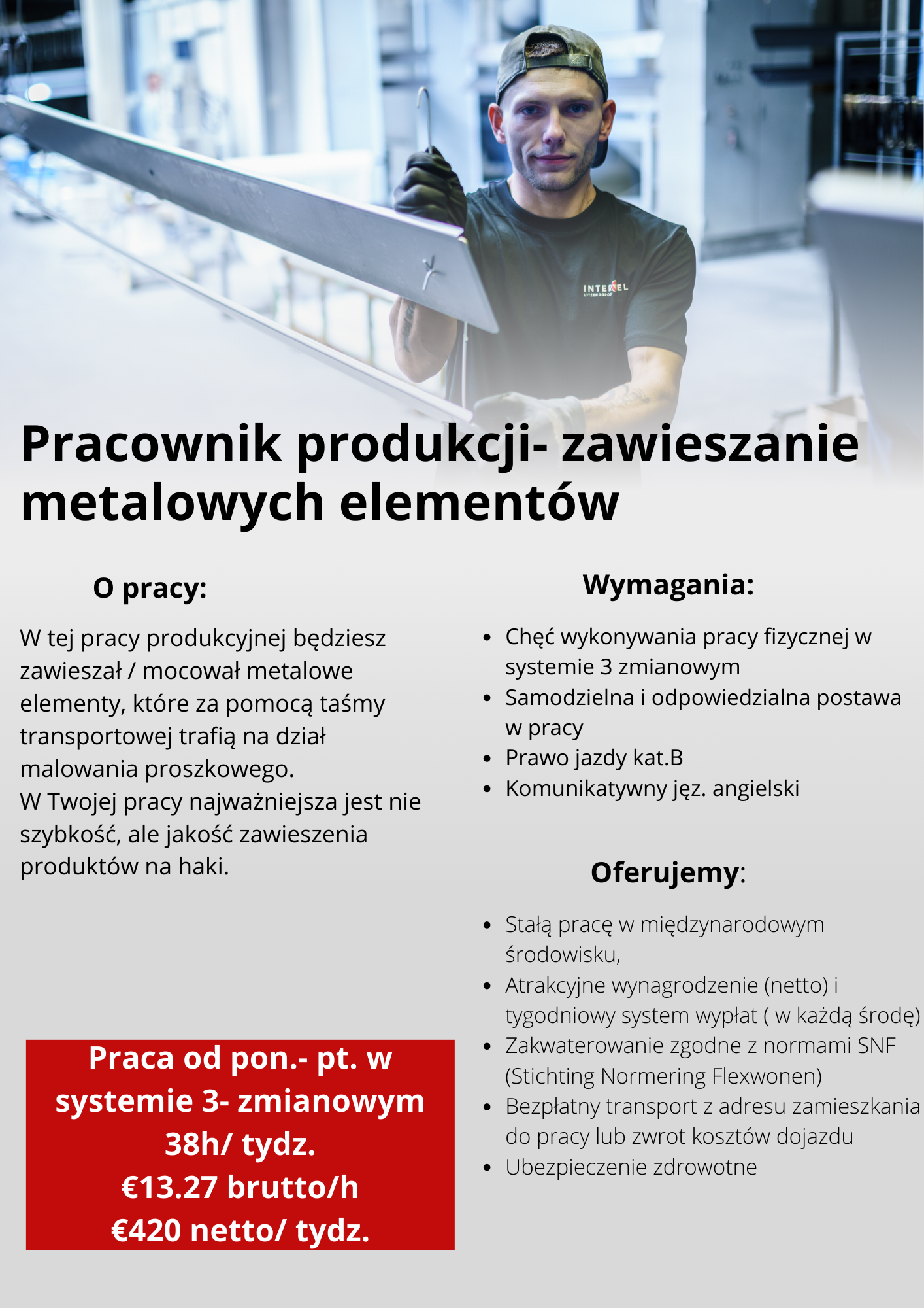 Pracownik Lakierni – Zawieszanie Elementów Na Haki