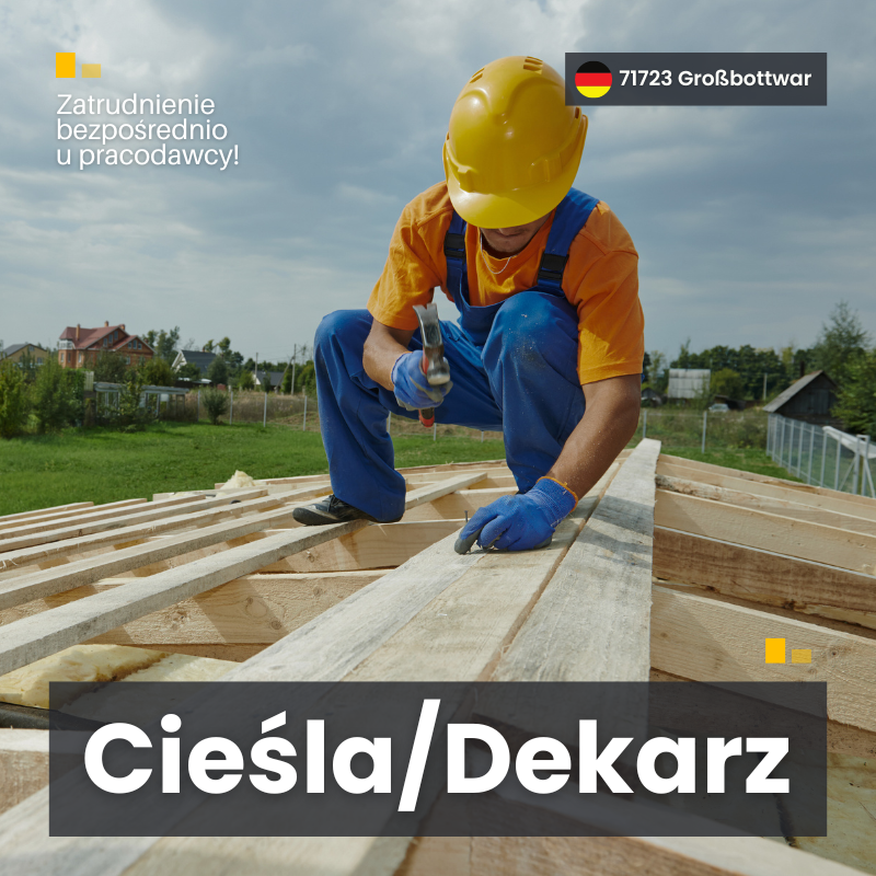 Praca Niemcy Cieśla Konstrukcyjny, Dekarz