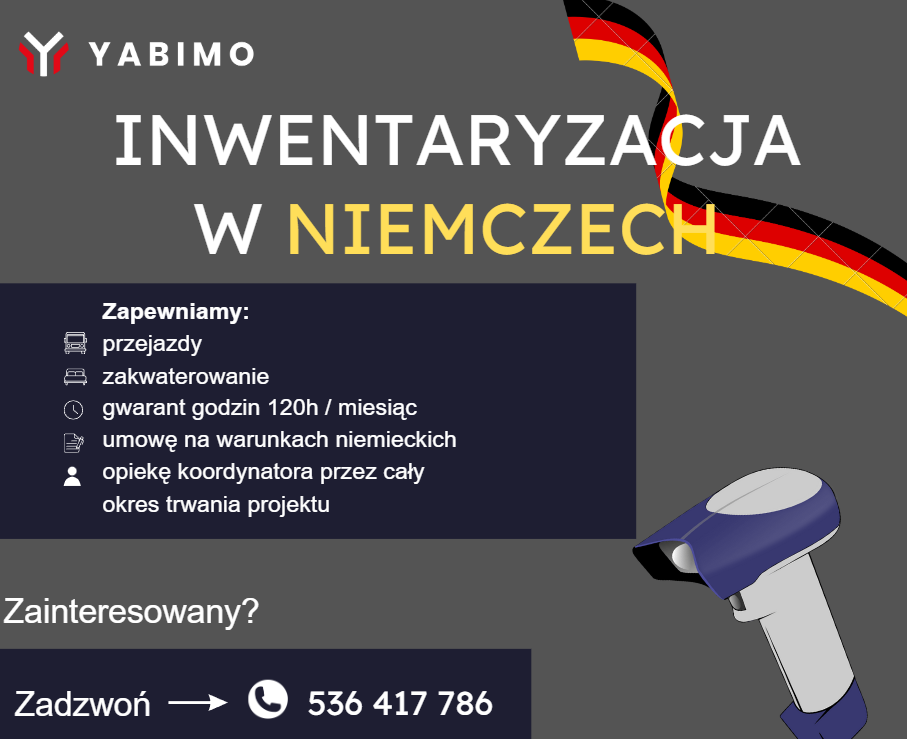 Inwentaryzacja Niemcy 2024. Pracownik Inwentaryzacji/kierowca/team Leader  