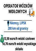 Operator wózka widłowego Niemcy Lipsk praca blisko granicy