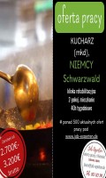 Oferta pracy dla kucharza w Schwarzwaldzie