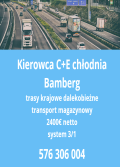 Kierowca C+E Bamberg chłodnia 3/1 2400€ netto