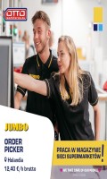Order picker w magazynie sieci supermarketów JUMBO