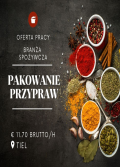Praca przy pakowaniu przypraw - produkcja spożywcza €11.70 brutto/h